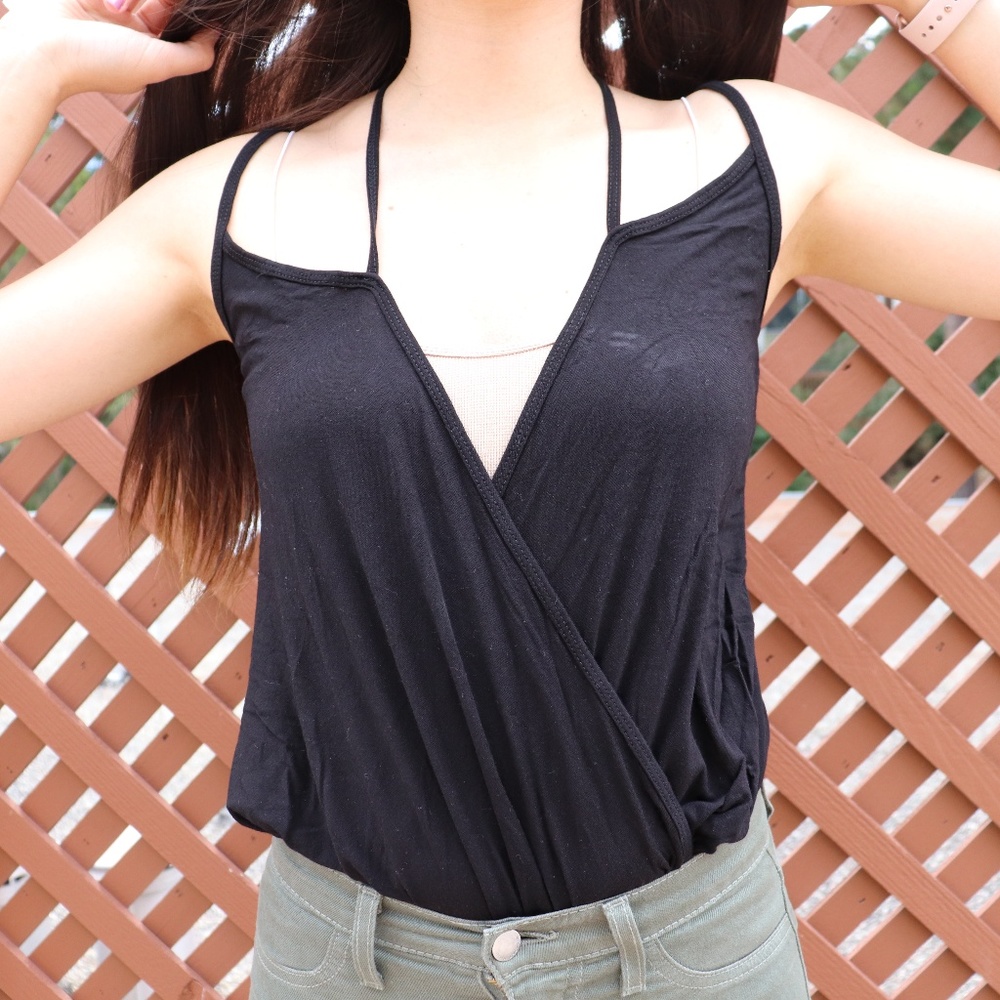 Wonderland Honolulu Black Strappy Bodysuit